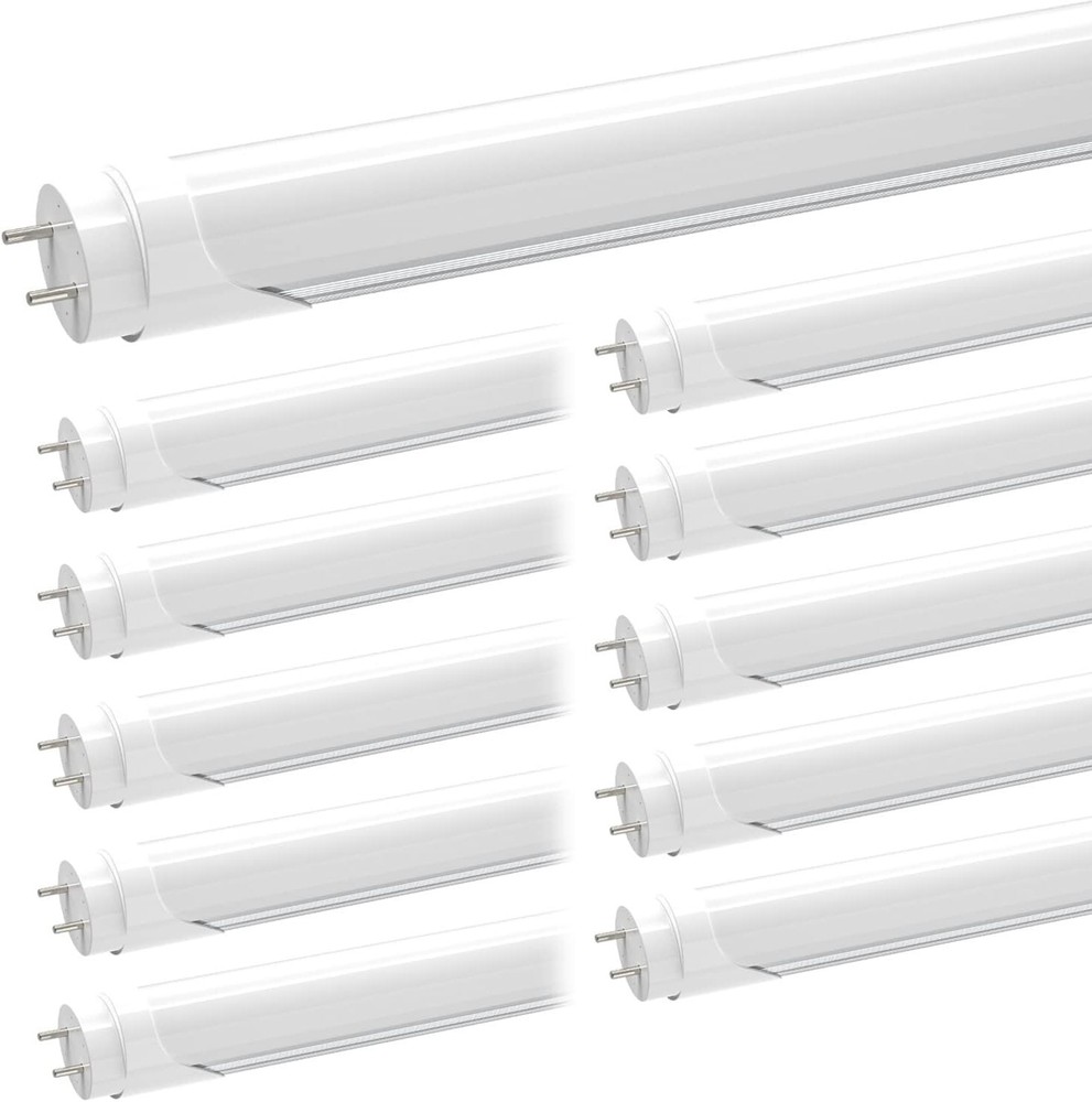 CNSUNWAY 4FT LED Tube Lighting - 10-Pack, 2400 Lumens, Plug & Play Installation