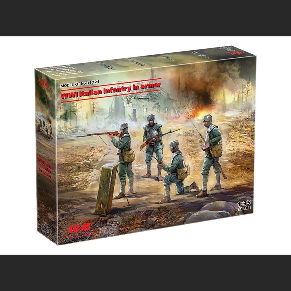 WWI Italian Infantry in armor  Scale 1/35 ICM 35721 Plastic model kit