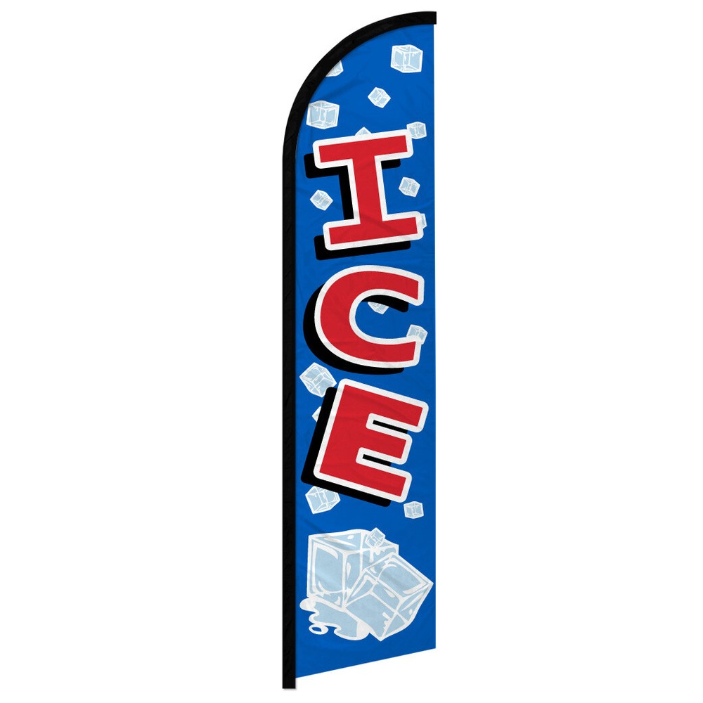 Windless Ice Swooper Flag - Perfect for Concession Stands, Drink Stations, and Outdoor Events