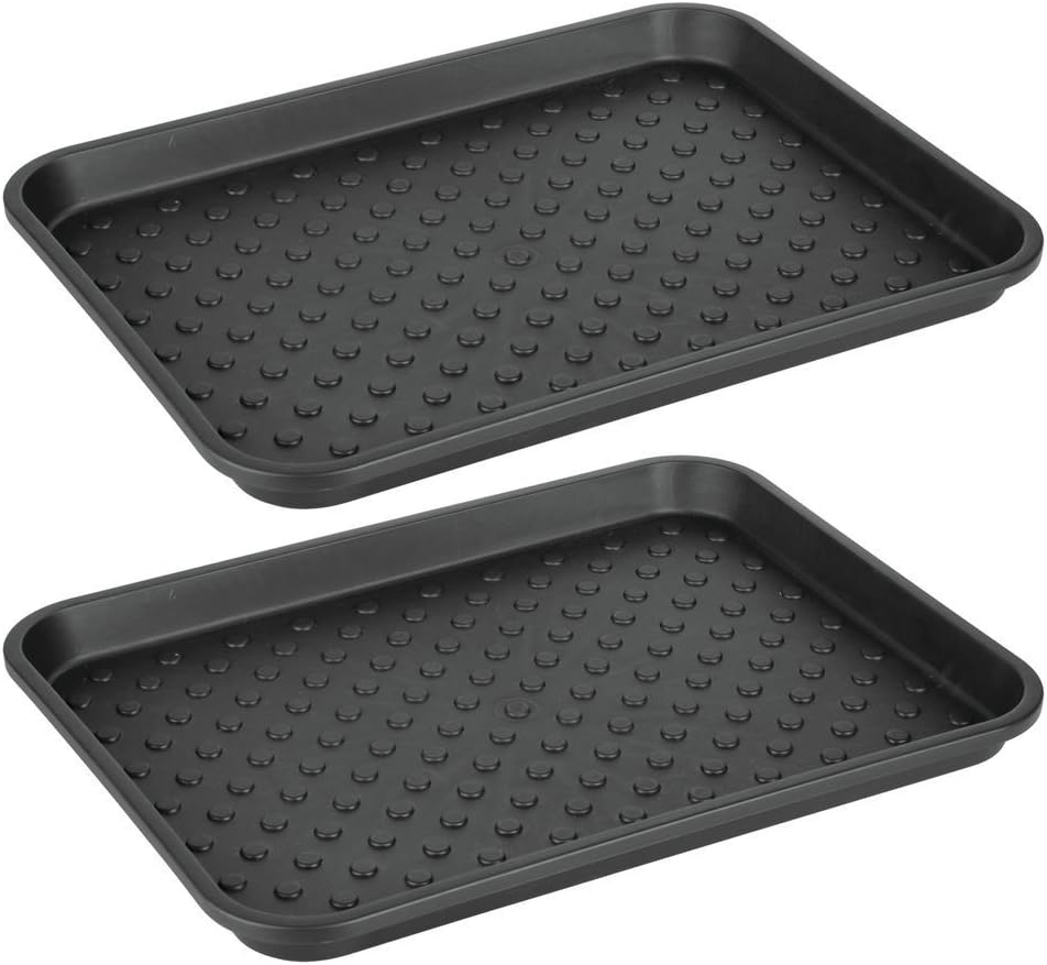 iDesign Non-Slip Plastic Under Sink Mat Tray for Kitchen Bathroom and Entryway Cabinets