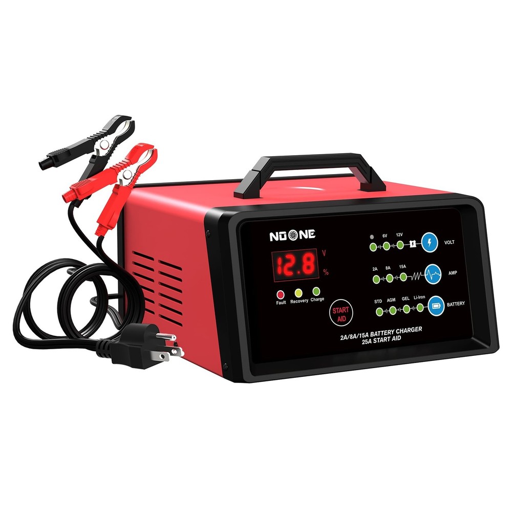 NOONE Smart Car Battery Charger: 2/8/15A Battery Chargers 6V/12V Boat Battery...