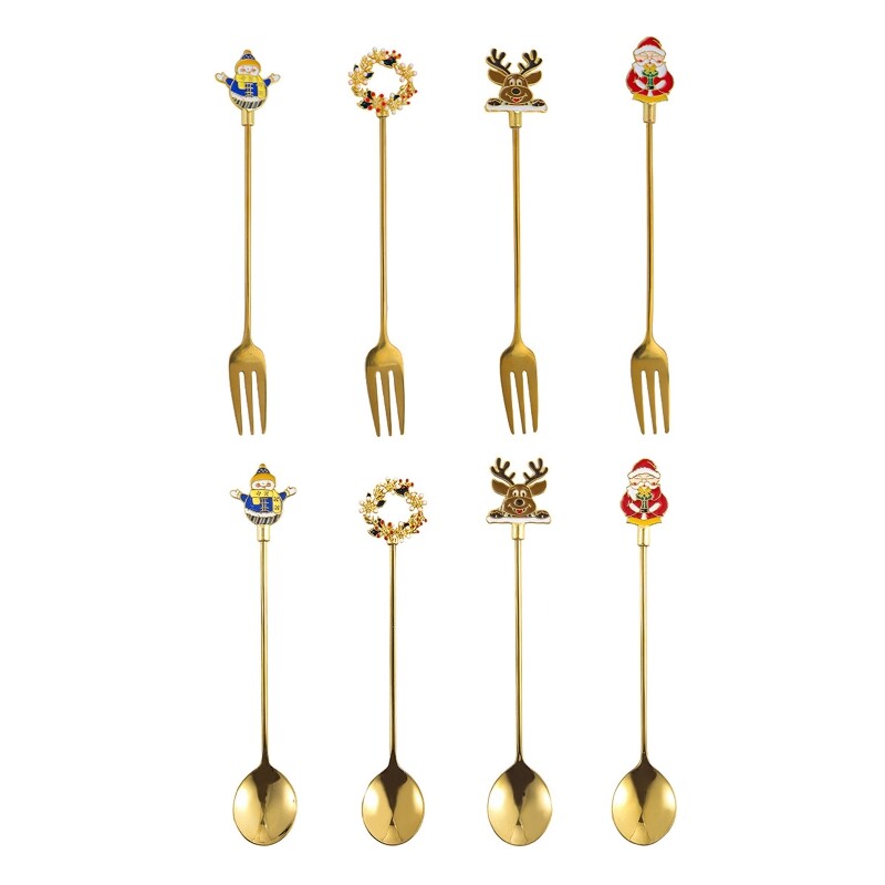 4pcs/set Stainless Steel Spoon Fork Kitchen Accessories Tableware