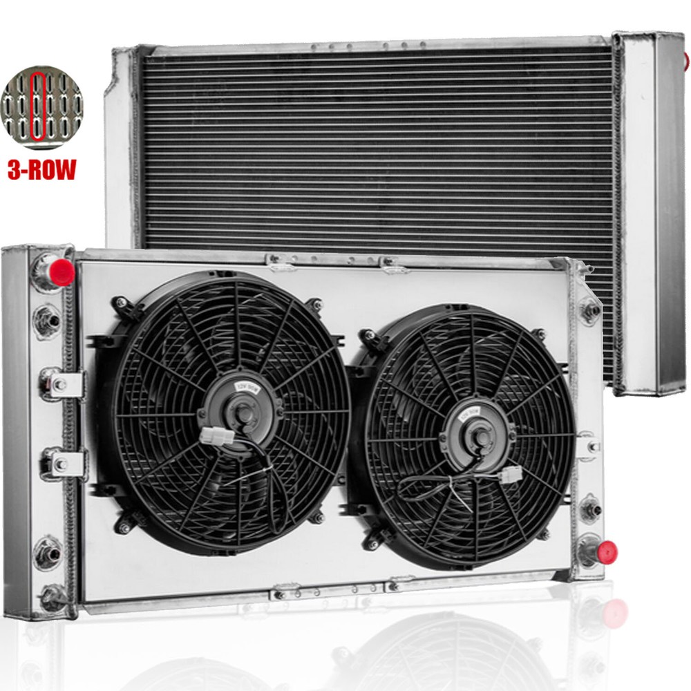 3 Row Radiator+Shroud+Fans For 94-96 Chevy Caprice Impala Cadillac Fleetwood 5.7