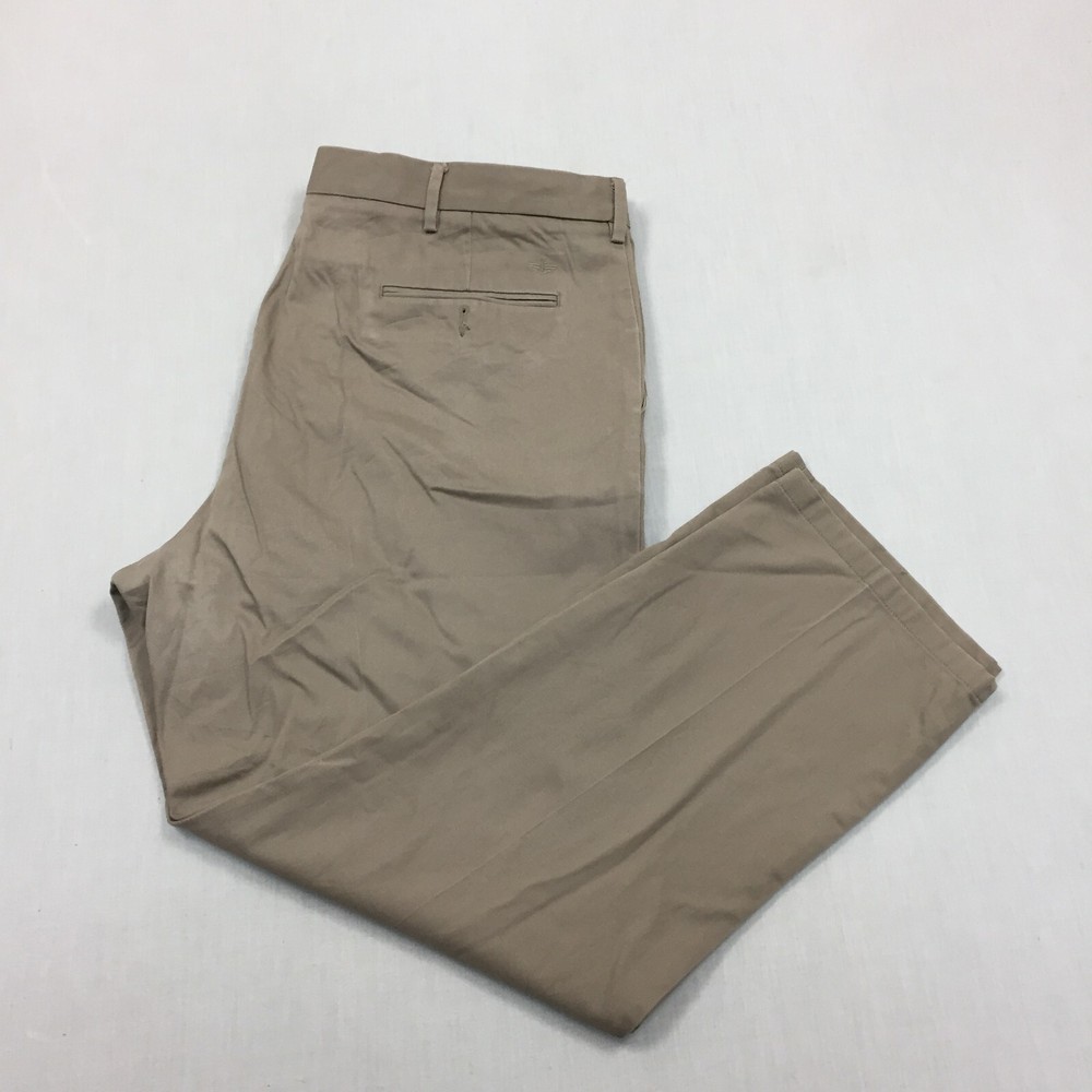 Dockers Chino Trousers Cotton Pants Straight Fit Mens Size 42W 30L Beige