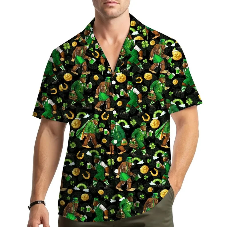 Funny Bigfoot Hawaiian Aloha Shirt Men Women Sasquatch Summer Beach