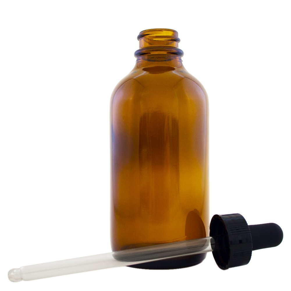 4 Fl Oz Amber Glass Bottle with Glass Dropper (Single)