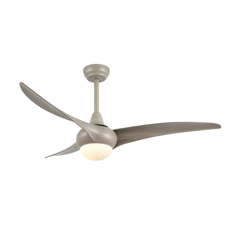 Jonathan Y 52-inch Aviator Smart LED Ceiling Fan with 3 Blades in Grey