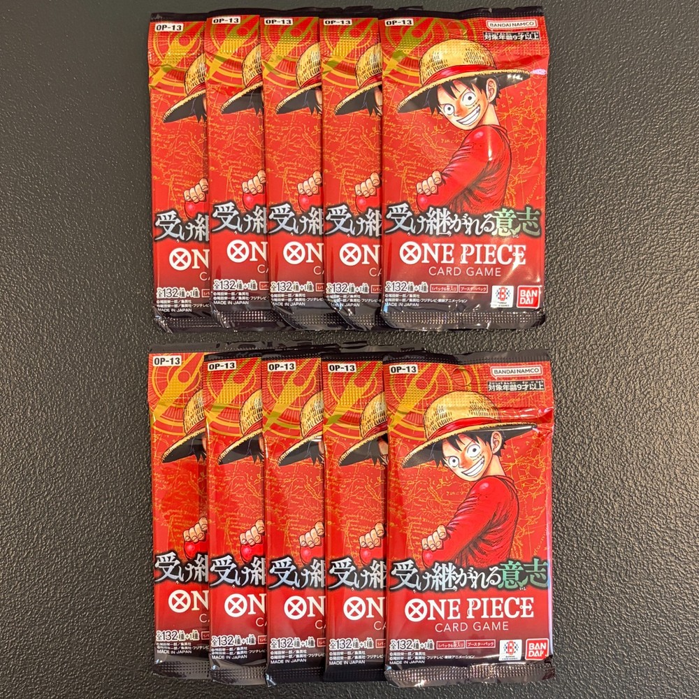 10 PACKS One Piece  OP-13 Carrying On His Will Sealed Booster Japanese