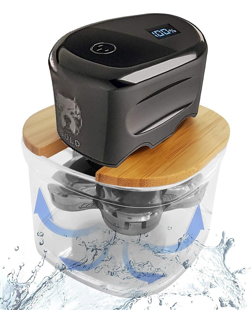 Transparent Bamboo Skull Shaver Rinse Stand - Compatible With Pitbull Skull And