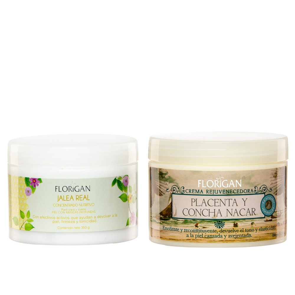 Crema Facial Placenta y Concha Nacar + Crema Facial Jalea Real. Florigan.