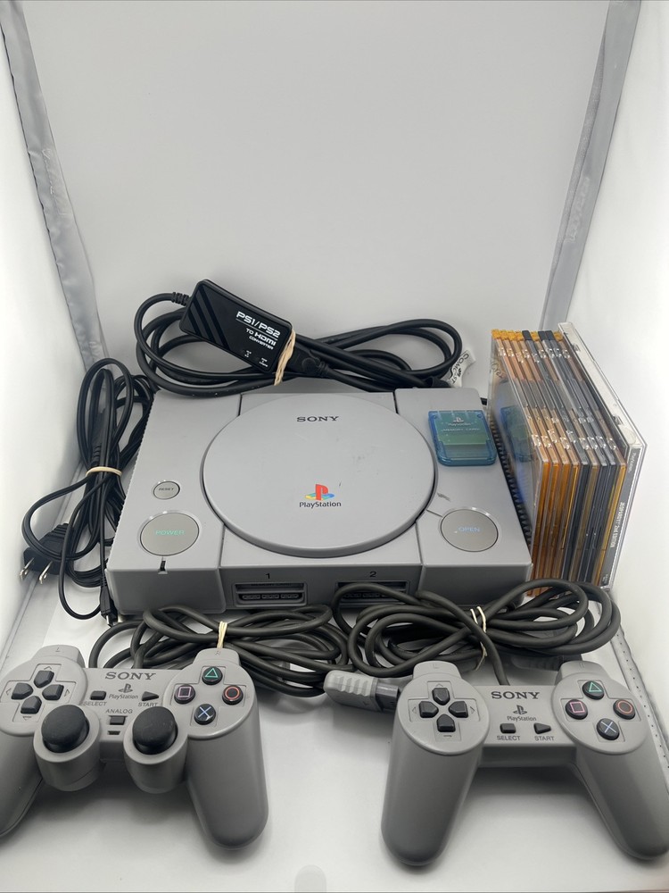 Sony PlayStation 1 PS1 Bundle SCPH-5501 with 10 Games Tested See Pics
