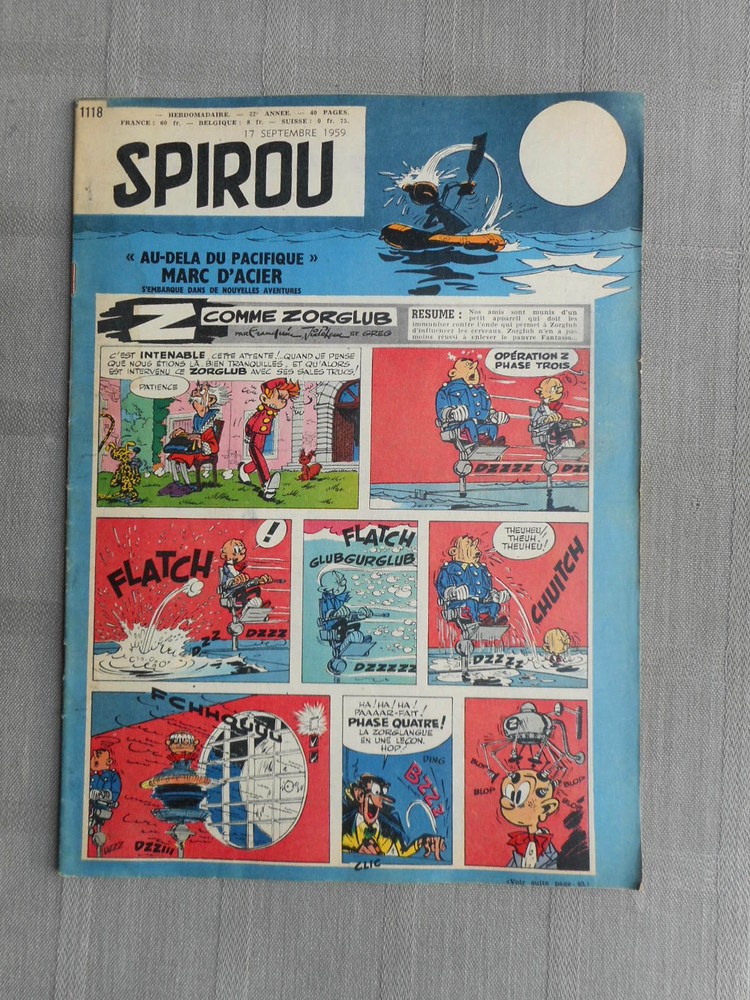 Hebdo Le Journal De Spirou N°1118 1959 Good Condition / TBE