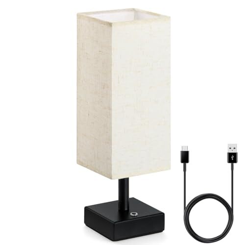 LUXXIO Cordless Bedside Table Lamp - Rechargeable Table Lamp - Up to 60+ Hours