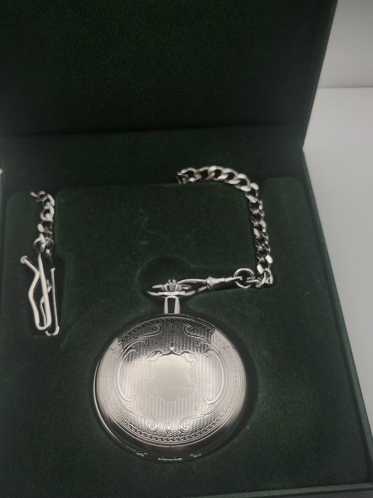 Antique Bariloche Skeleton Pocket Watch in Original Box Running Sold As Is