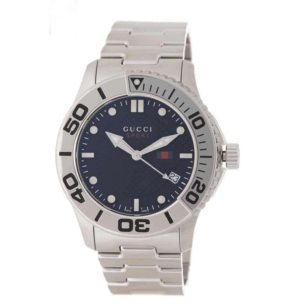 Gucci G-Timeless Men's Navy Stainless Steel Watch - YA126278 ($1150 MSRP)