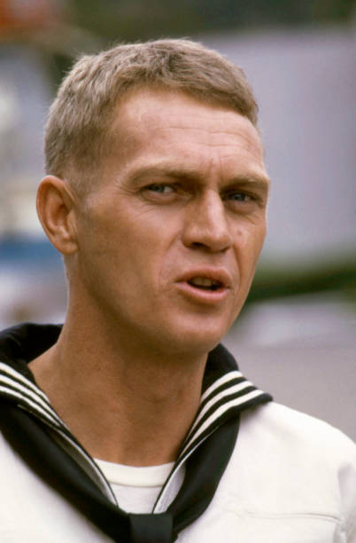 Steve McQueen portrait in uniform from The Sand Pebbles 1966 Historic Old Photo