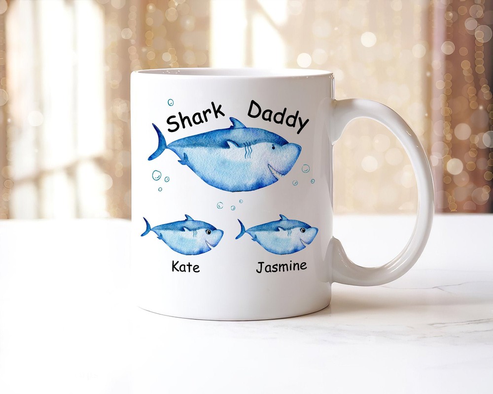 Personalized Daddy Shark Mugfathers Day Gift From Daughter/son Fathers Day Mug