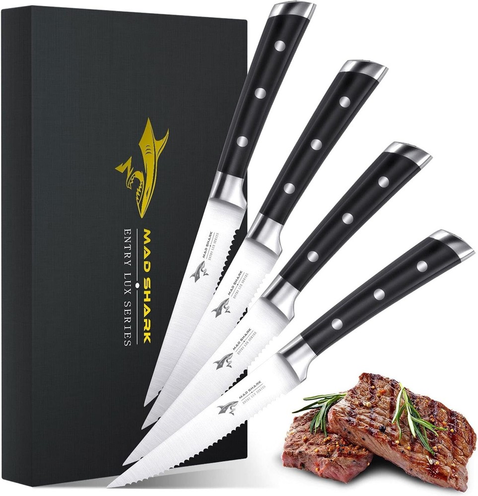 Mad Shark Entry Lux Series Ergonomic Handle Stainless Steel Chef's Knife (4-Set)