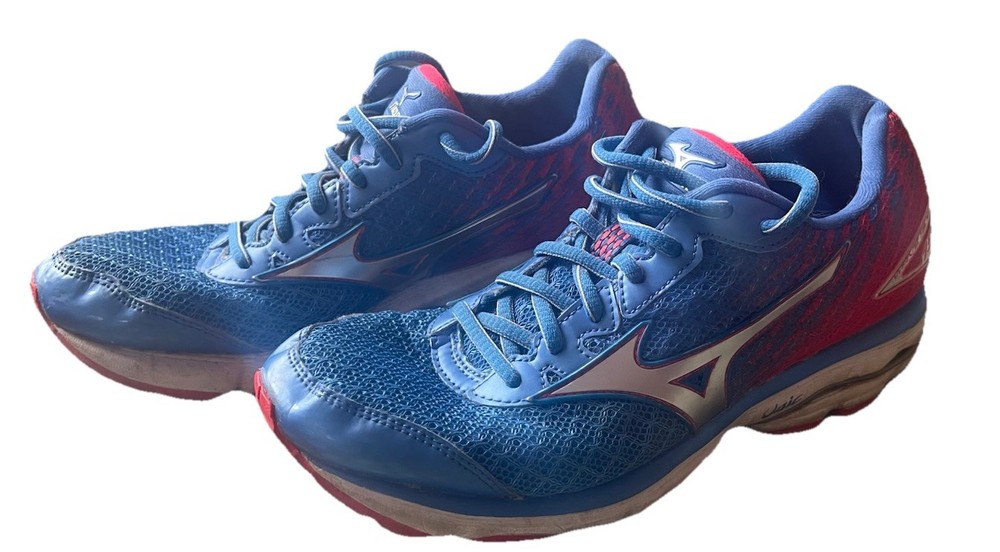 Mizuno Women's Wave Rider 19 Running Shoes - Blue & Red - Size 8.5 - No Box