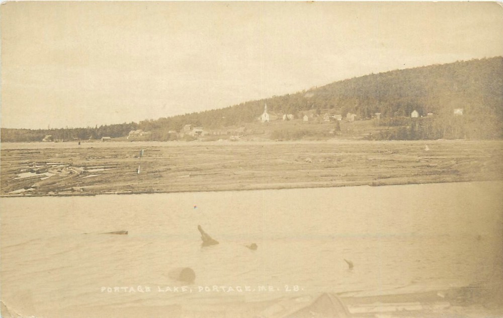 1920s Maine Portage Lake #28 RPPC Postcard 25-1695