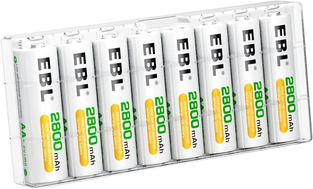 EBL Pack of 8 AA Batteries 2800mAh High Capacity Precharged Ni-MH AA