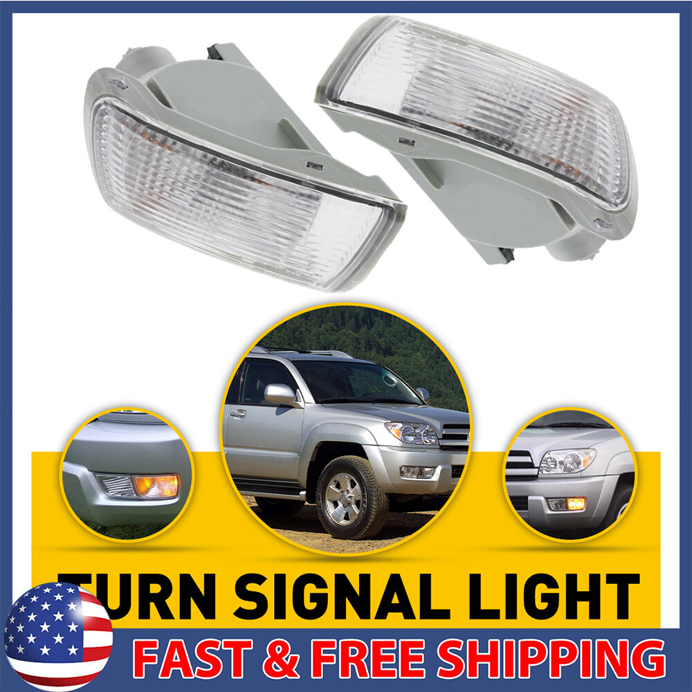 For 2003-2005 Toyota 4Runner Front Clear Corner Parking Turn Signal Light Covers