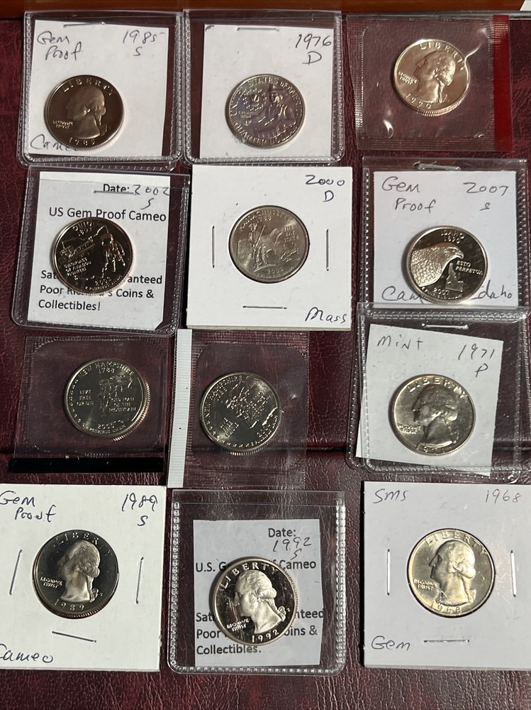 Clearance Sale; 12 Different Proof & MS Quarters As Shown. MS09-image
