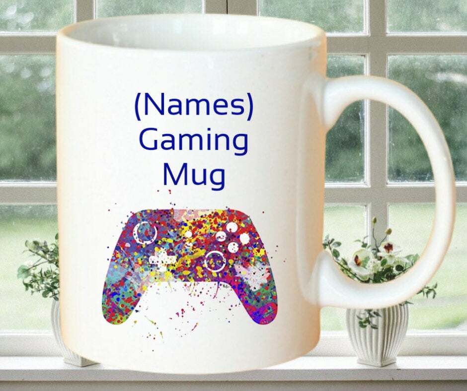 Gaming Mug Custom Name Mug Colourful Id Rather Be Gaming