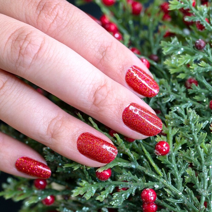 SALE Color Street Christmas Cran-tastic Red Glitter Nail Strips-image