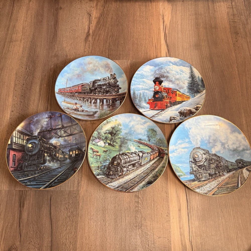 Hamilton Collection/Set of 5 The Golden Age Of Railroads Ted Xaras  Vintage