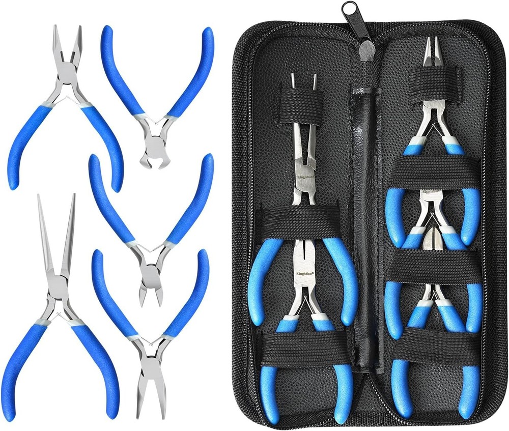 SOONAN 5 Pieces Mini Pliers, Long Lasting Tool Set Cable Cutters, Long Needle No