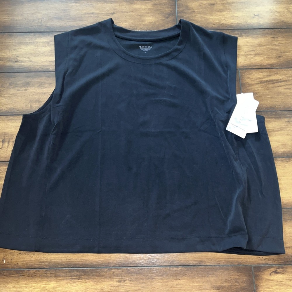 Athleta Seasoft Tank Sweatshirt-Black-Size 3X-NWT