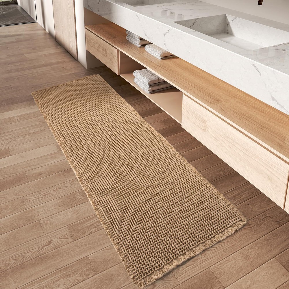 Waffle Runner Rug,, Brown, 17