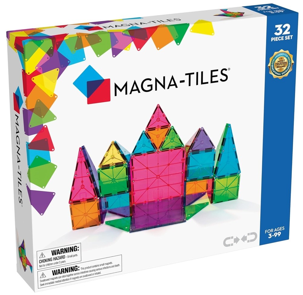 32-Piece Magnetic Tiles Set for Children: Fine Motor Skill Development Game