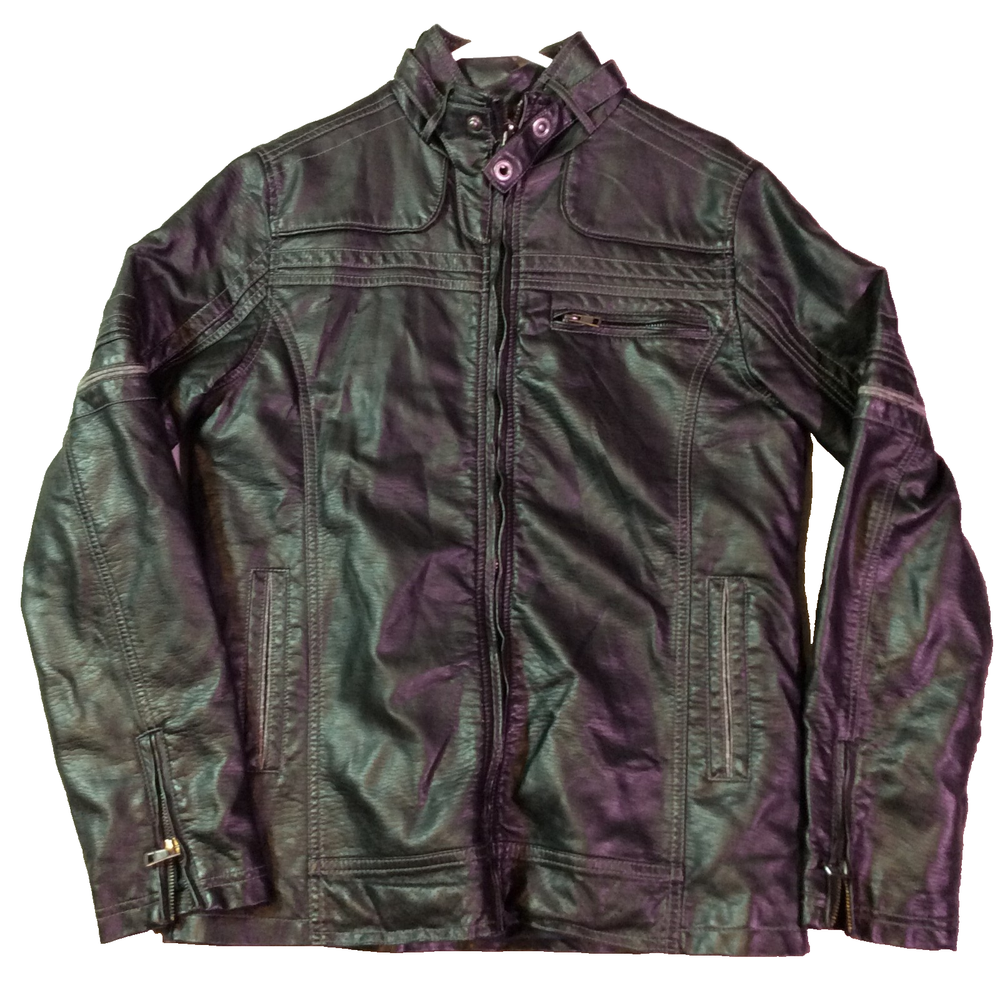 BKE Biker Moto Jacket Men's Sz S Faux Leather Full Zip Pockets Lined Motorcycle