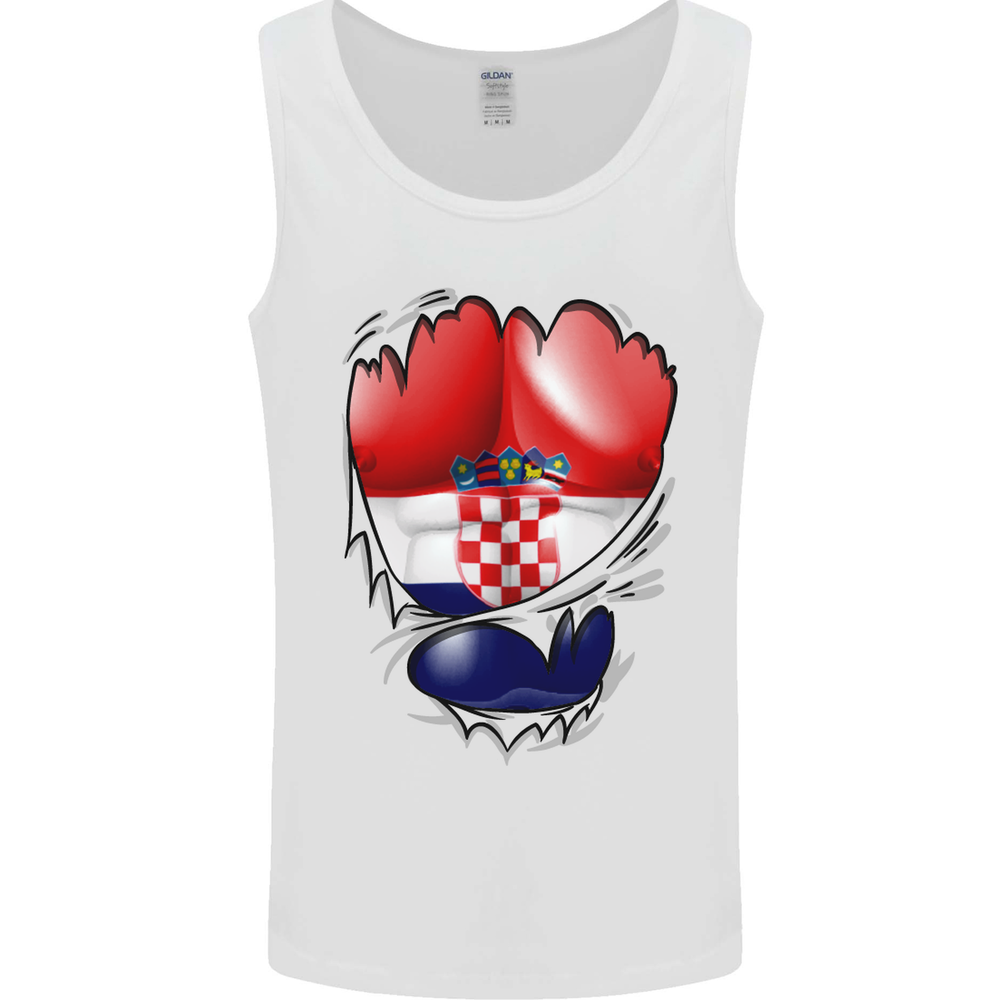 Gym Croatian Flag Ripped Muscles Croatia Mens Vest Tank Top