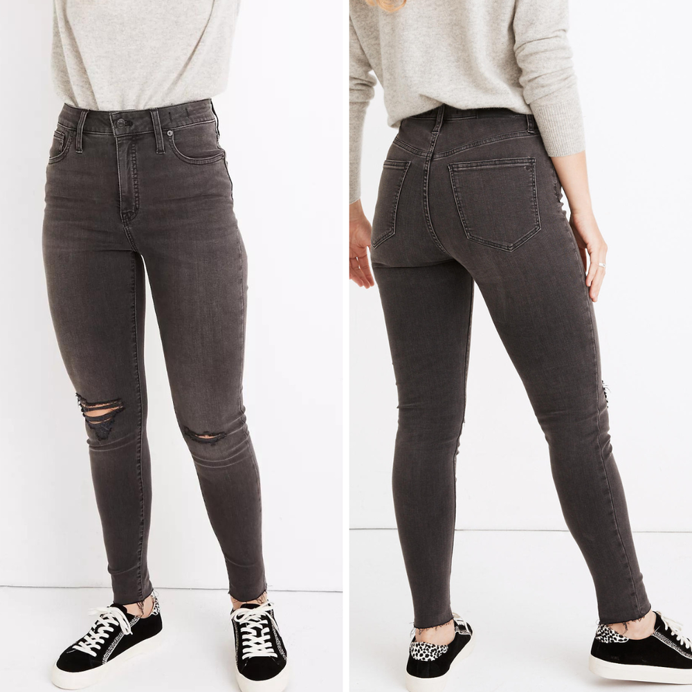 Madewell Curvy High-Rise Skinny Jeans Black Sea Size 24