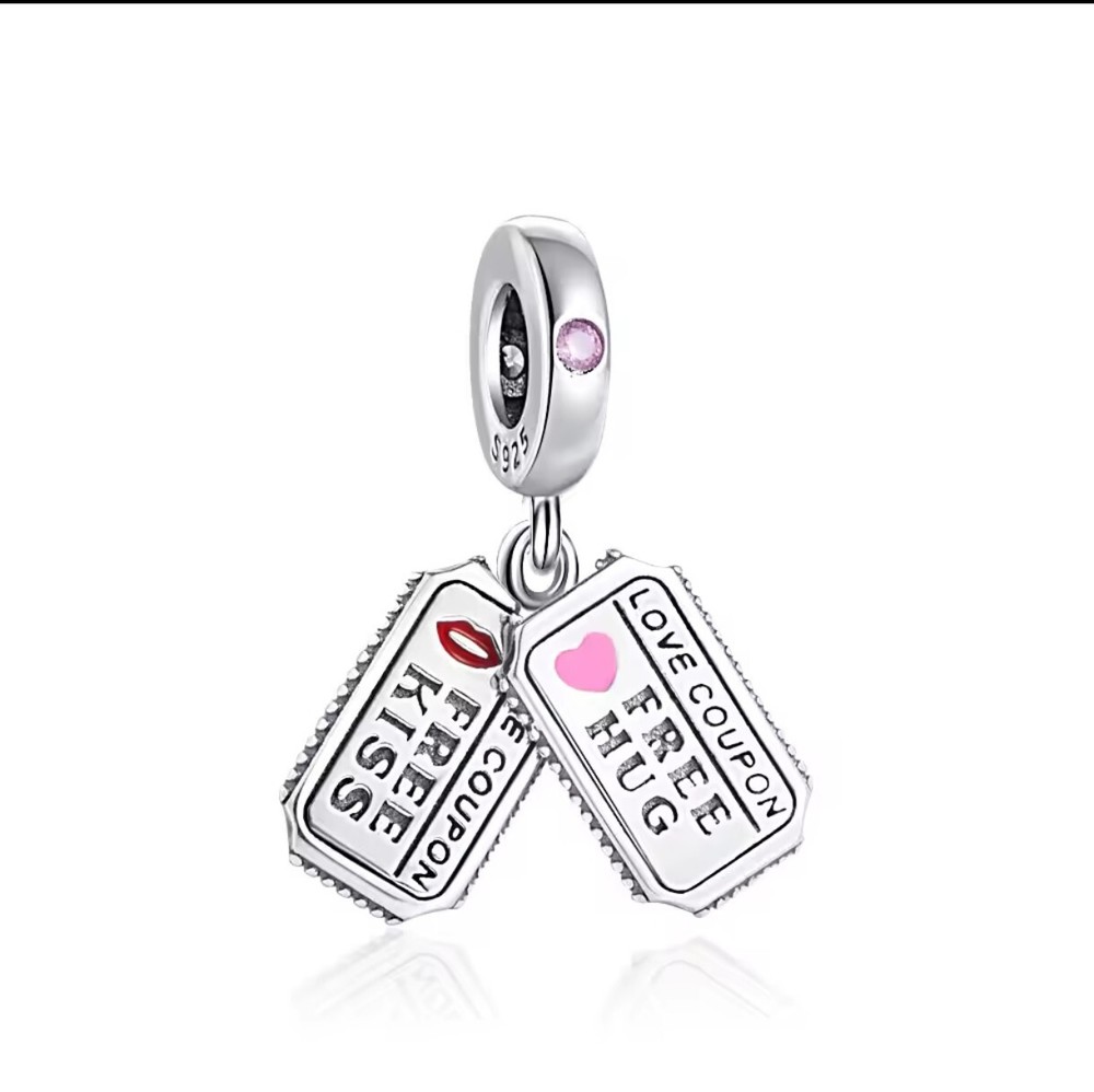 S925 Silver Free Hugs Free Kisses Coupon Charm By Safun Jewellers-image