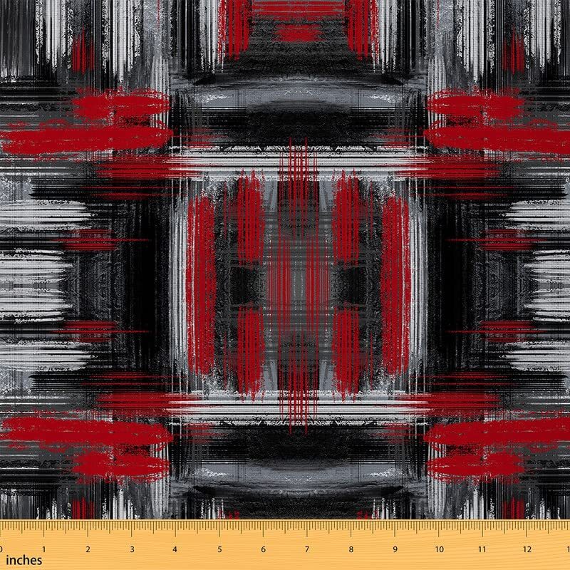 Abstract Fabric by The Yard, Modern Abstract Art Upholstery Fabric for Chairs...