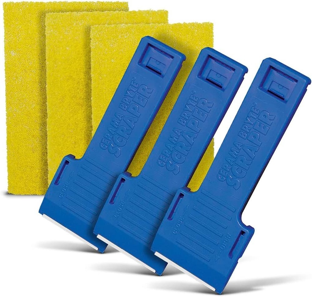 3 x Scraper & 3 x Pad Kit Cooktop and Stove Top Cleaner for Glass Ceramic Surf