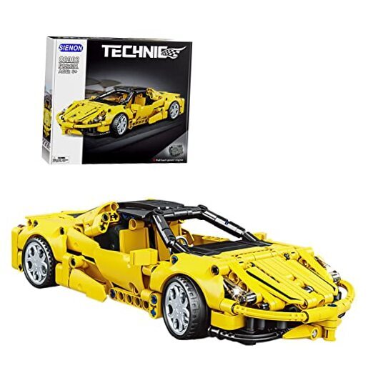 Technic Super Sports Car Building Kit Pull Back Race Car Toy, Racing Sports