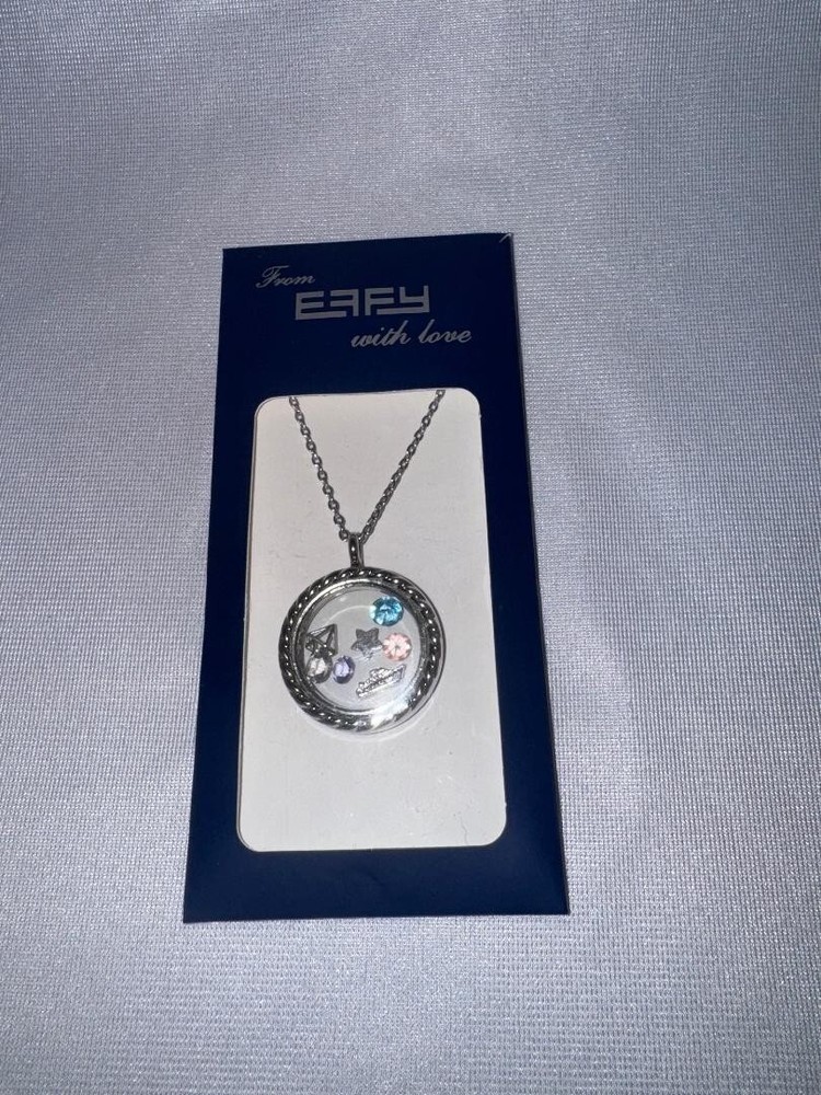 Effy 7 Charm Necklace Locket with Cruise Charms Boat Star and Diamond Gems