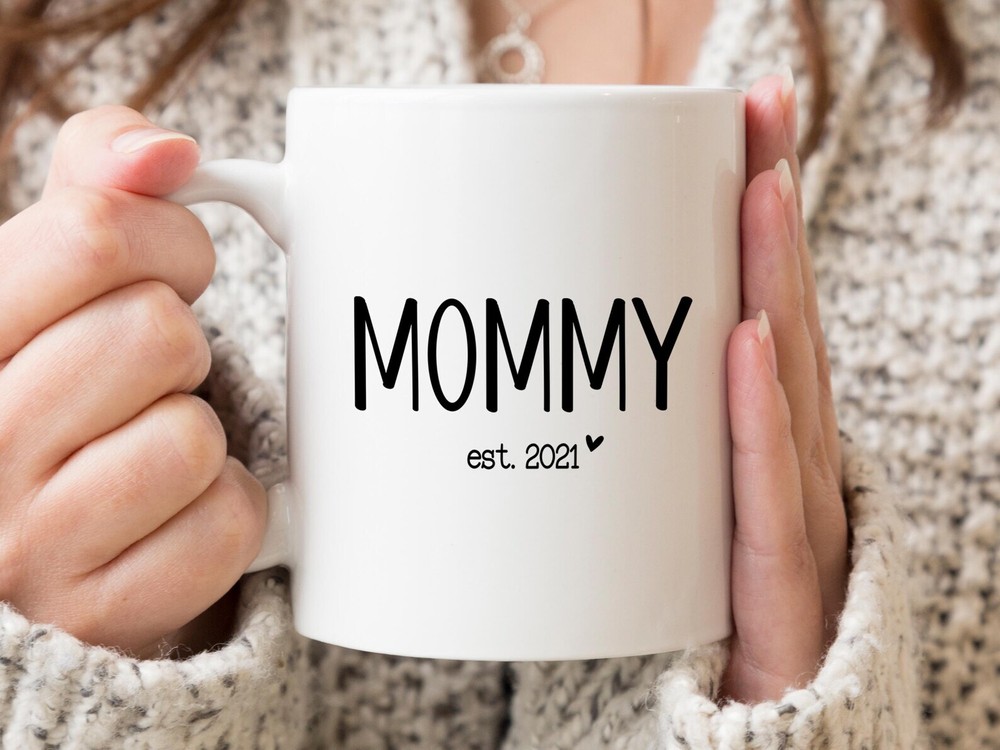 Mommy Est Coffee Mug Pregnancy Announcement Coffee Mug Custom Gift To Announce