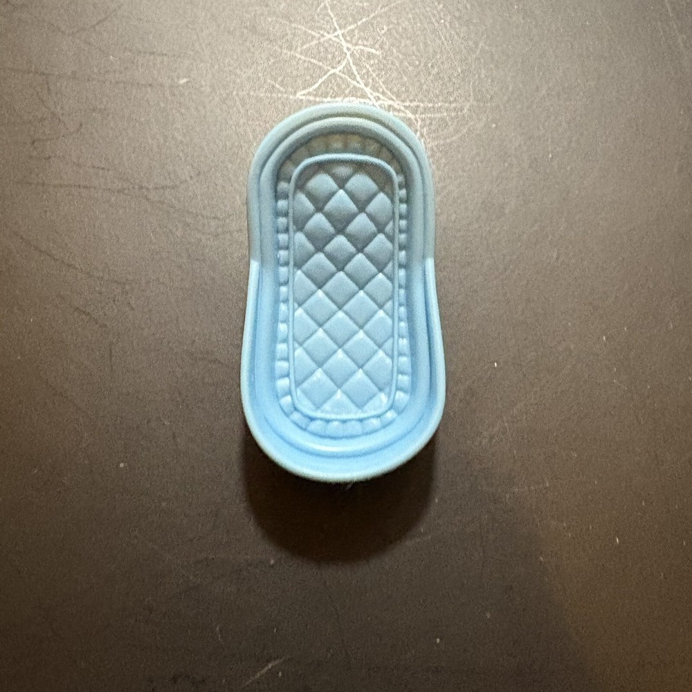 Fisher-Price Loving Family Dollhouse Vintage 1993 Blue Baby Bassinet 3” Quilted