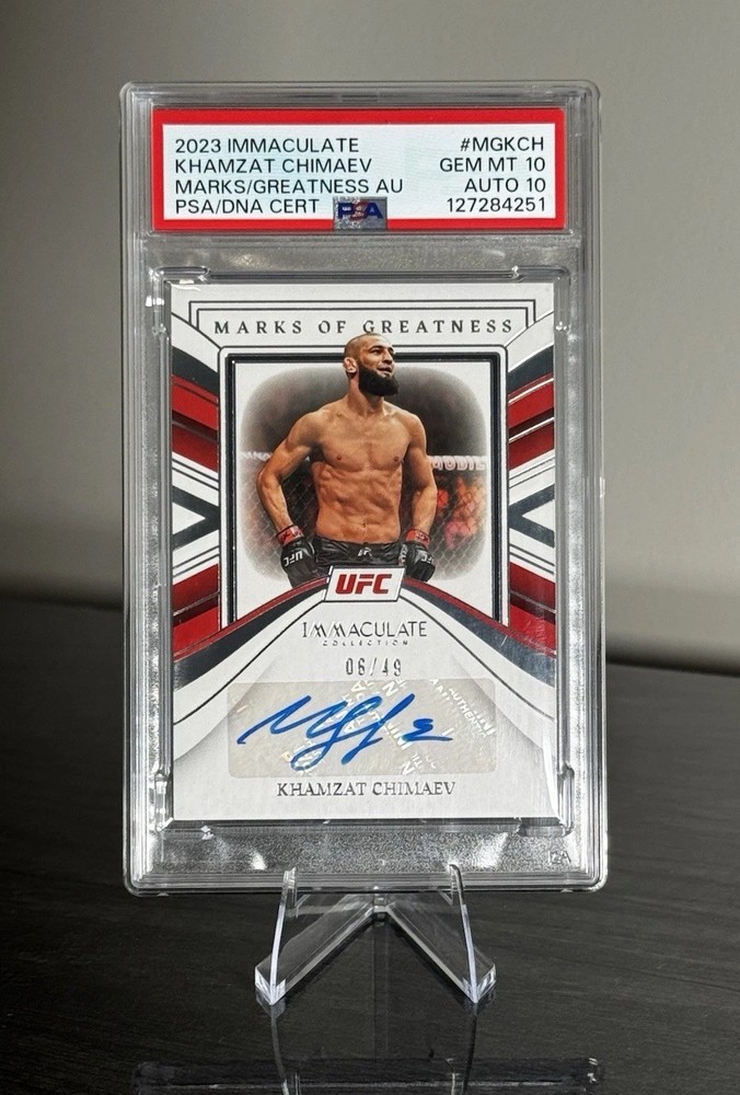 2023 Immaculate UFC Khamzat Chimaev Marks Greatness /49 PSA 10 AUTO 10 🤯💎
