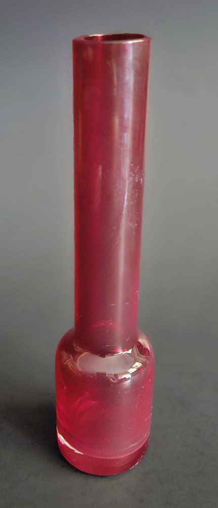 Hand Blown Ruby Red Bud Vase 6