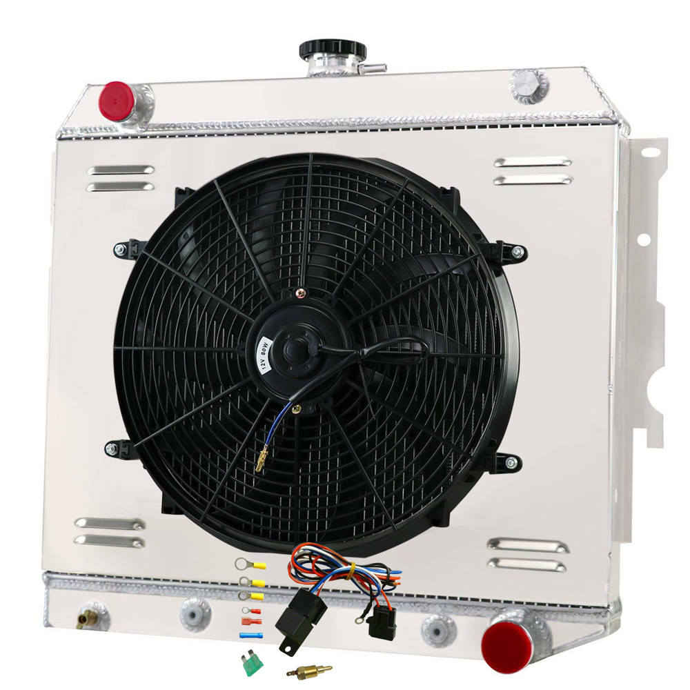 3 Rows Radiator Shroud Fan Kits For 62-67 Chevy II Nova/68-72 Dodge Coronet V8