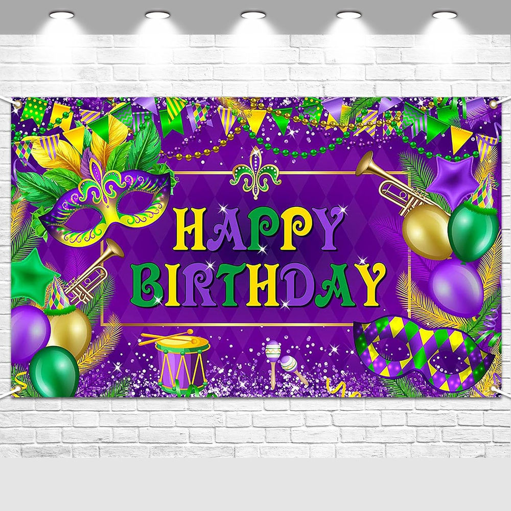 Mardi Gras Birthday Party Decorations Mardi Gras Birthday Backdrop Carnival Masq
