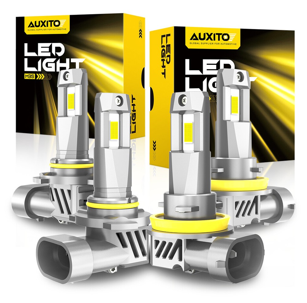 4PCS Cars 9005 H11/H8/H9 LED Headlight Kit High Low Beam Bulb Super Bright 6500K