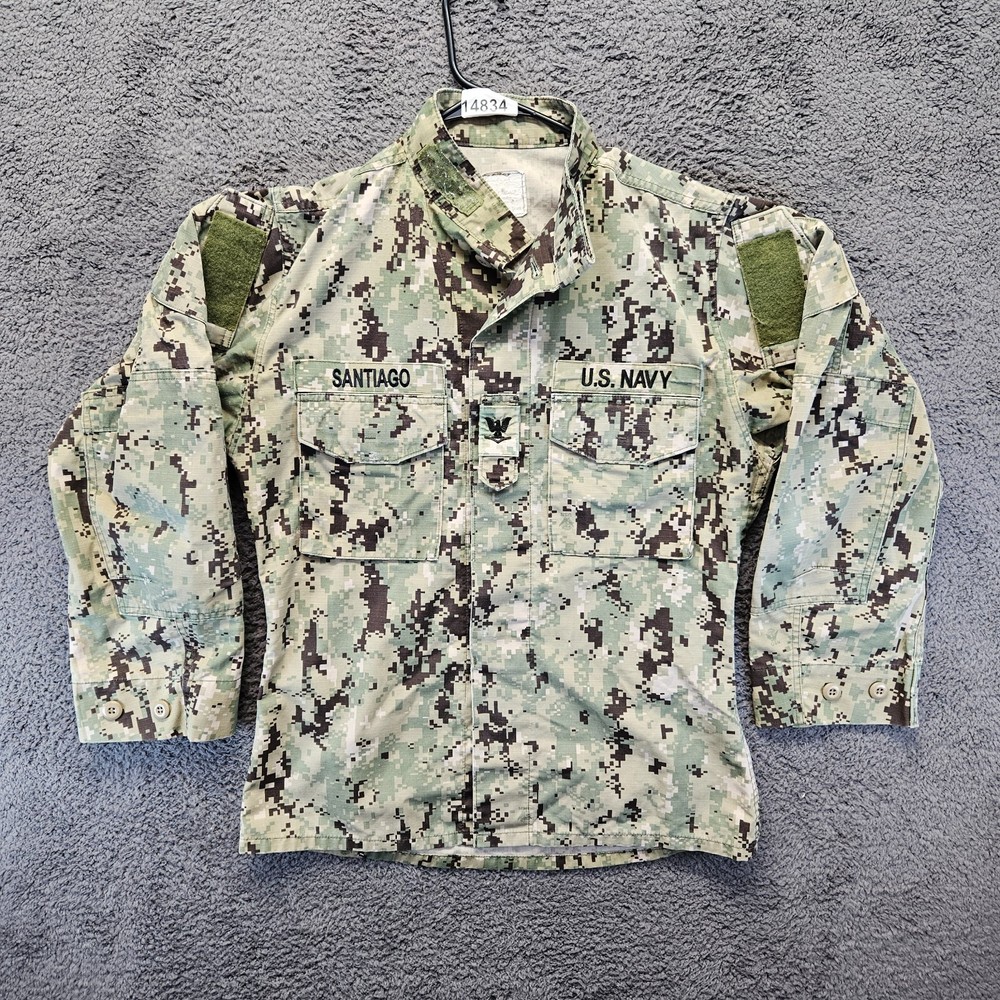 US Navy Working Uniform Type III Blouse Shirt Size Small Regular Green Digi Camo